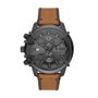 RELOGIO DIESEL GRIFFED GRAFITE COM COURO MARROM
