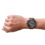 RELOGIO DIESEL GRIFFED GRAFITE COM COURO MARROM