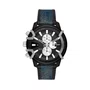 Relógio DIESEL Grifeed Preto e Prata com Jeans DZ4572B1
