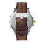 RELOGIO DIESEL MR. DADDY PRATA E DOURADO COM COURO MARROM