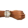 RELOGIO DIESEL MR. DADDY PRATA E DOURADO COM COURO MARROM