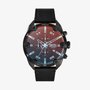 RELOGIO DIESEL SPIKED PRETO COM COURO PRETO