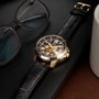 RELOGIO TECHNOS CX DOURADO E PULS COURO /AUTOMATICO